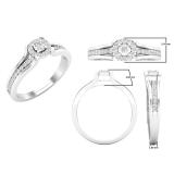 0.25 Carat (ctw) Round Lab Grown Diamond Ladies Promise Engagement Ring 1/4 CT Sterling Silver