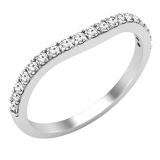 0.30 Carat (ctw) Round Lab Grown Diamond Ladies Contour Wedding Band 1/3 CT 18K White Gold