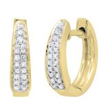 0.15 Carat (ctw) Round Lab Grown Diamond Ladies Huggies Hoop Earrings 14K Yellow Gold