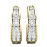 0.15 Carat (ctw) Round Lab Grown Diamond Ladies Huggies Hoop Earrings 14K Yellow Gold