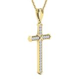 0.20 Carat (ctw) Round Lab Grown Diamond Mens 'X' Cross Pendant 1/5 CT 10K Yellow Gold