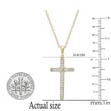 0.20 Carat (ctw) Round Lab Grown Diamond Mens 'X' Cross Pendant 1/5 CT 10K Yellow Gold
