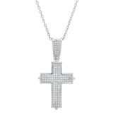 0.32 Carat (ctw) Round Lab Grown Diamond Ladies Cross Pendant 1/3 CT 10K White Gold