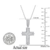 0.32 Carat (ctw) Round Lab Grown Diamond Ladies Cross Pendant 1/3 CT Sterling Silver