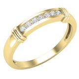 0.10 Carat (ctw) Round Lab Grown Diamond Mens Fashion Wedding Band 1/10 CT 14K Yellow Gold