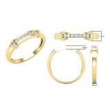 0.10 Carat (ctw) Round Lab Grown Diamond Mens Fashion Wedding Band 1/10 CT 14K Yellow Gold