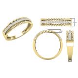 0.19 Carat (ctw) Round Lab Grown Diamond Ladies Rope Style Anniversary Wedding Band 14K Yellow Gold