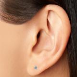 1.00 Carat (ctw) VS1-Eye Clean Clarity Lab Grown Diamond Earrings 14K White Gold G-H Color 1 CT