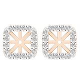 0.40 Carat (ctw) Round Lab Grown Diamond Removable Jackets For Stud Earrings 18K Rose Gold