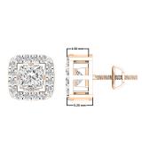 0.40 Carat (ctw) Round Lab Grown Diamond Removable Jackets For Stud Earrings 18K Rose Gold