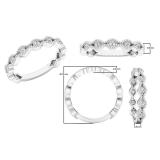0.37 Carat (ctw) Round Lab Grown Diamond Ladies Wedding Stackable Band Sterling Silver
