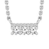 0.30 Carat (ctw) Round Lab Grown Diamond Ladies Bar Style Pendant 1/3 CT 10K White Gold