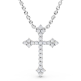 0.25 Carat (ctw) Round Lab Grown Diamond Ladies Cross Pendant 1/4 CT 10K White Gold