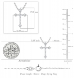 0.25 Carat (ctw) Round Lab Grown Diamond Ladies Cross Pendant 1/4 CT 10K White Gold