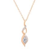 0.65 Carat (ctw) Marquise & Round Lab Grown Diamond Ladies Twist Infinity Pendant 18K Rose Gold