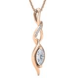 0.65 Carat (ctw) Marquise & Round Lab Grown Diamond Ladies Twist Infinity Pendant 18K Rose Gold