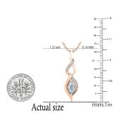 0.65 Carat (ctw) Marquise & Round Lab Grown Diamond Ladies Twist Infinity Pendant 18K Rose Gold