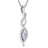 0.65 Carat (ctw) Marquise & Round Lab Grown Diamond Ladies Twist Infinity Pendant Sterling Silver