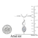 0.65 Carat (ctw) Marquise & Round Lab Grown Diamond Ladies Twist Infinity Pendant Sterling Silver