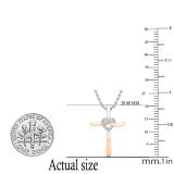 0.05 Carat (ctw) Round Lab Grown Diamond Ladies Heart with Cross Pendant 14K Rose Gold