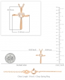 0.05 Carat (ctw) Round Lab Grown Diamond Ladies Heart with Cross Pendant 18K Rose Gold