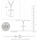 0.25 Carat (ctw) Round & Baguette Lab Grown Diamond Ladies Cross Religious Pendant 1/4 CT Sterling Silver