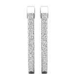 0.40 Carat (ctw) Round Lab Grown Diamond Ladies In and Out Hoop Earrings 14K White Gold