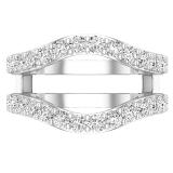 1.75 Carat (ctw) Round Lab Grown Diamond Ladies Wedding Enhancer Guard Double Ring 10K White Gold