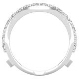 1.75 Carat (ctw) Round Lab Grown Diamond Ladies Wedding Enhancer Guard Double Ring 10K White Gold