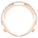 1.75 Carat (ctw) Round Lab Grown Diamond Ladies Wedding Enhancer Guard Double Ring 18K Rose Gold