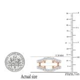 1.75 Carat (ctw) Round Lab Grown Diamond Ladies Wedding Enhancer Guard Double Ring 18K Rose Gold
