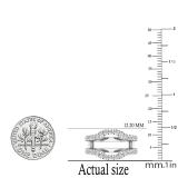 1.00 Carat (ctw) Round Lab Grown White Diamond Ladies Wedding Band Double Ring 1 CT, 10K White Gold