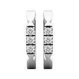 0.60 Carat (ctw) Round Lab Grown White Diamond Ladies 3 Stone Hoop Earrings 1/2 CT 925 Sterling Silver