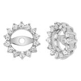 Round Lab Grown White Diamond Removable Jackets Stud Earrings for Her (0.30 ctw, Color H-I, Clarity SI2) in 925 Sterling Silver
