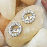 Round Lab Grown White Diamond Removable Jackets Stud Earrings for Her (0.30 ctw, Color H-I, Clarity SI2) in 925 Sterling Silver