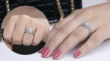 5mm Center Round Lab Grown White Diamond Halo Cushion Shaped Criss Cross Wedding Ring Set for Women (1.00 ctw, Color H-I, Clarity SI2) in 925 Sterling Silver