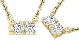0.30 Carat (ctw) Two Stone Round Lab Grown Diamond Pendant for Her 1/3 CT 10K Yellow Gold