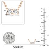 0.30 Carat (ctw) Two Stone Round Lab Grown Diamond Pendant for Her 1/3 CT 18K Rose Gold