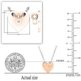 0.02 Carat (ctw) Hanging Round Lab Grown Diamond Ladies Charm Plain Heart Pendant 10K Rose Gold