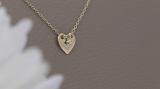 0.02 Carat (ctw) Hanging Round Lab Grown Diamond Ladies Charm Plain Heart Pendant 14K Yellow Gold