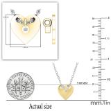 0.02 Carat (ctw) Hanging Round Lab Grown Diamond Ladies Charm Plain Heart Pendant 14K Yellow Gold