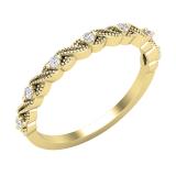 0.12 Carat (ctw) Round Lab Grown Diamond Ladies 7 Stone Infinity Swirl Wedding Band 14K Yellow Gold