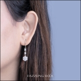 0.21 Carat (ctw) Round Lab Grown Diamond Ladies Dangling Earrings 1/4 CT | 925 Sterling Silver