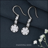 0.21 Carat (ctw) Round Lab Grown Diamond Ladies Dangling Earrings 1/4 CT | 925 Sterling Silver