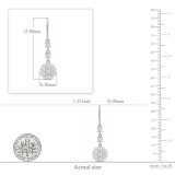 0.21 Carat (ctw) Round Lab Grown Diamond Ladies Dangling Earrings 1/4 CT | 925 Sterling Silver