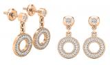 0.20 Carat (ctw) Round Lab Grown White Diamond Open Circle Drop & Dangle Earrings for Her 1/5 CT | 10K Rose Gold