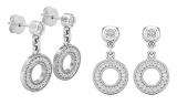 0.20 Carat (ctw) Round Lab Grown White Diamond Open Circle Drop & Dangle Earrings for Her 1/5 CT | 925 Sterling Silver