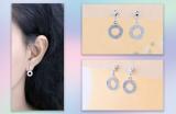 0.20 Carat (ctw) Round Lab Grown White Diamond Open Circle Drop & Dangle Earrings for Her 1/5 CT | 925 Sterling Silver
