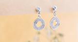 0.20 Carat (ctw) Round Lab Grown White Diamond Open Circle Drop & Dangle Earrings for Her 1/5 CT | 925 Sterling Silver