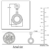 0.20 Carat (ctw) Round Lab Grown White Diamond Open Circle Drop & Dangle Earrings for Her 1/5 CT | 925 Sterling Silver